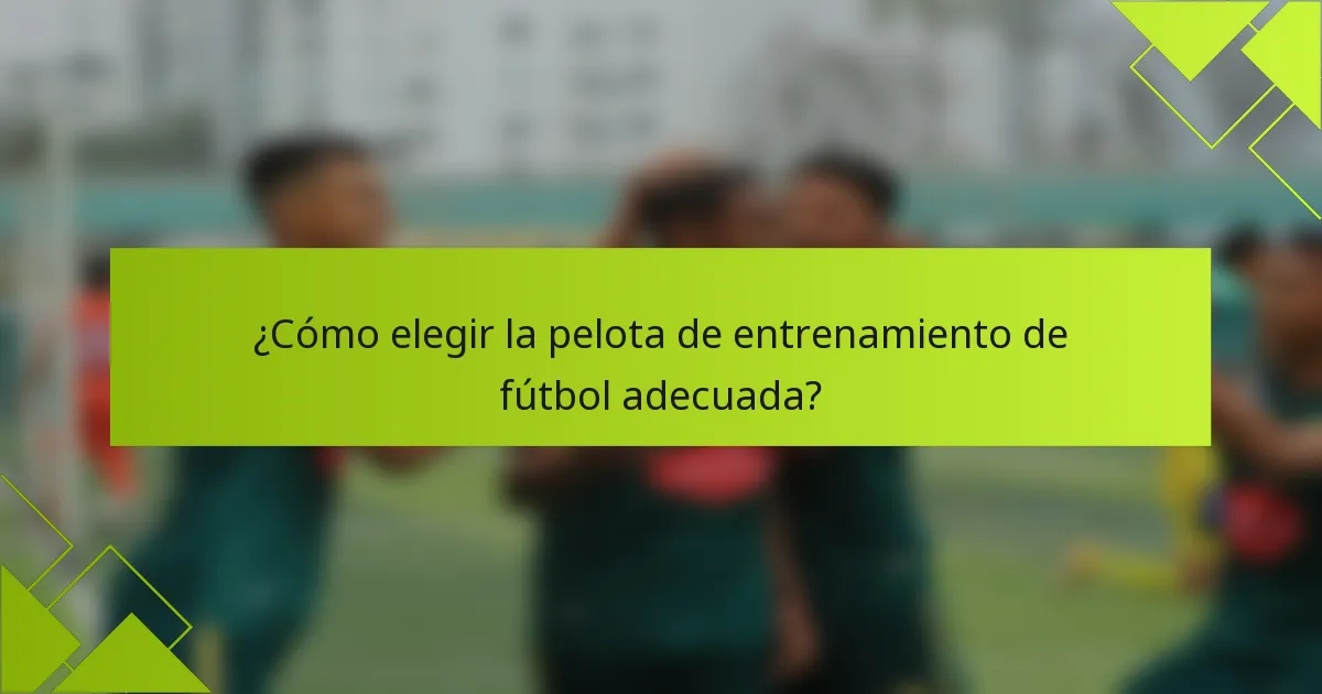 ¿Cómo elegir la pelota de entrenamiento de fútbol adecuada?