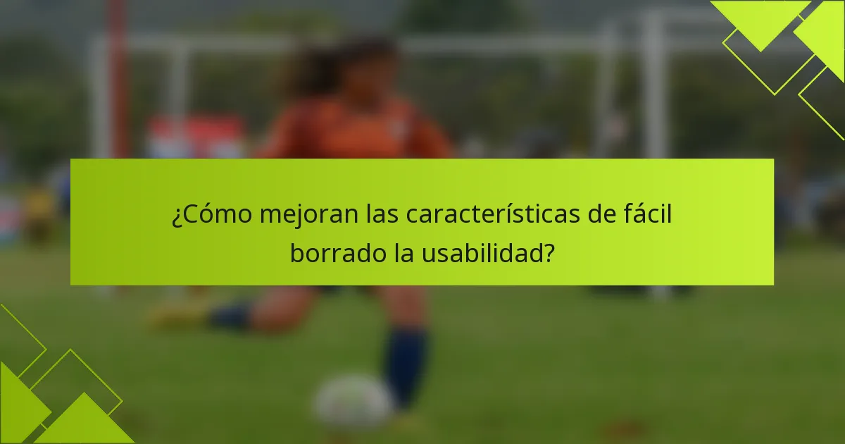 ¿Cómo mejoran las características de fácil borrado la usabilidad?