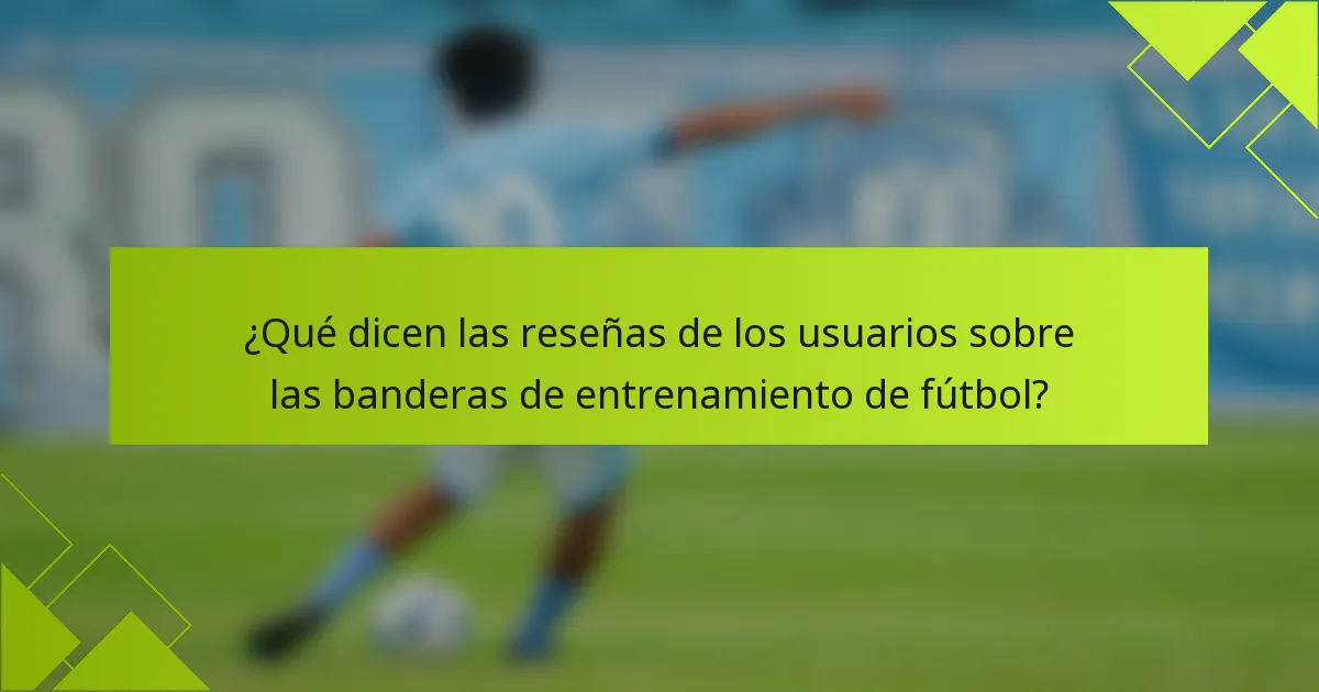 ¿Qué dicen las reseñas de los usuarios sobre las banderas de entrenamiento de fútbol?